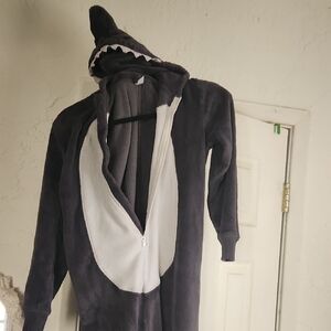 Shark Costume Onesie in Black and White